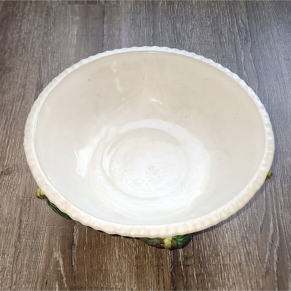 Vintage Italian Majolica Style large Pedestal Bowl with Grape Design‎ - Picture 11 of 15